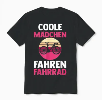 Fahrradfahrer Coole Mädchen Fahren Fahrrad Unisex T-Shirt - Black