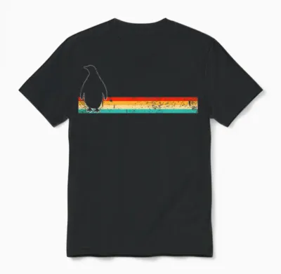 Penguin Retro Unisex T-Shirt - Black