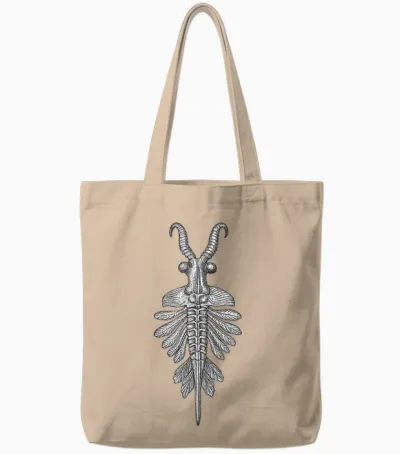 Anomalocaris Fossil Cambrian Predator Paleontology Tote Bags - Natural