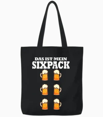 Das Ist Mein Sixpack Bier Bierbauch Men's Day Funny Tote Bags - Black