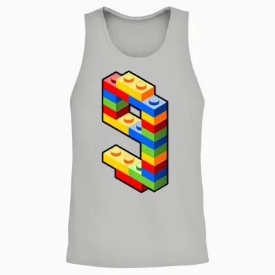 Bausteine 9. Geburtstag Outfit - Blockbaustein Unisex Tank Top - Ash