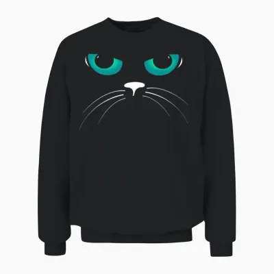 Cats Eyes Funny Unisex Sweatshirt - Black