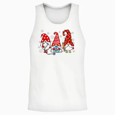 Nurse Christmas Gnomes Xmas Scrub Top Er Rn Nursing Gnomies Unisex Tank Top - White