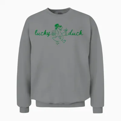 St Patrick's Lucky Duck Saint Paddy's Day Irish Beer Martini Unisex Sweatshirt - Sport Grey