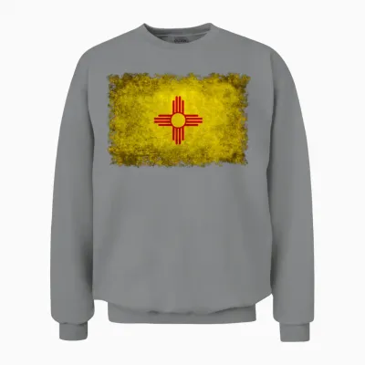 Flag of New Mexico Retro Unisex Sweatshirt - Sport Grey
