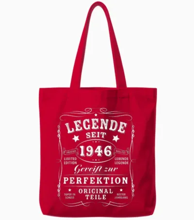 1946 Birthday Man 80th Decoration Funny 80s 80th Birthday Tote Bags - Red