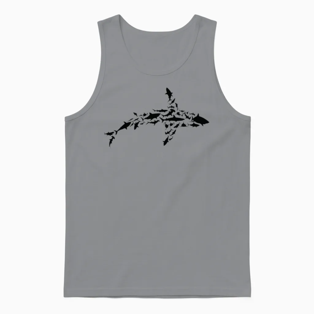 Shark Marine Biologist Sharks Silhouette Unisex Tank Top in Sport Grey
