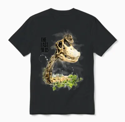 The Last of Us Dinosaur Skeleton Illustration Video Game Unisex T-Shirt - Black