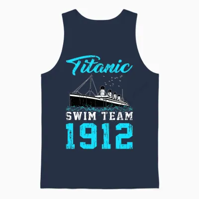 Natation 1912 Titanic Swim Team Swimmer T-Shirt Haut De Gamme Unisex Tank Top - Navy