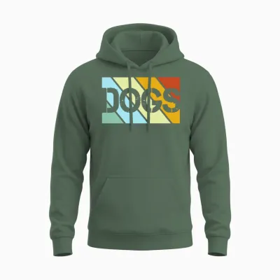 Dog Retro Unisex Hoodie - Military Green