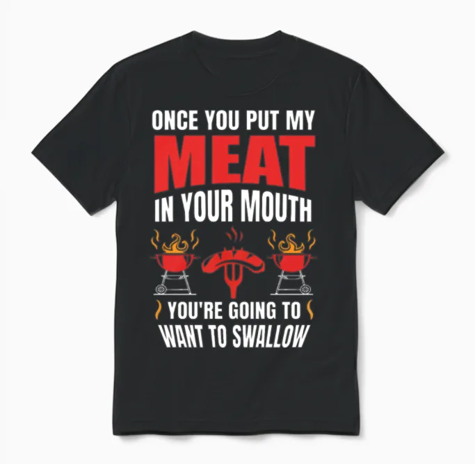 Funny Adult Bbq Men Saying & Grilling Gift Unisex T-Shirt in Black