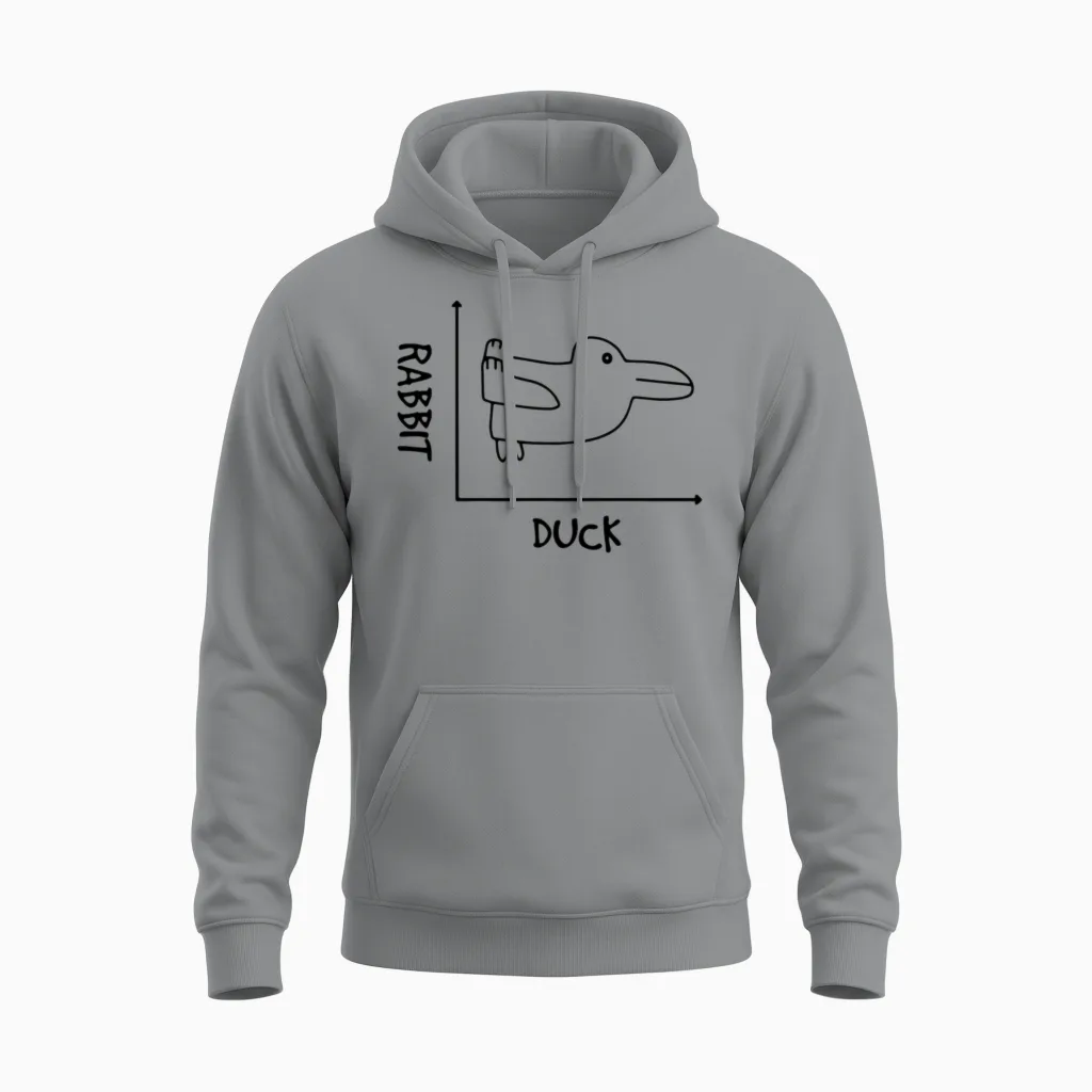 Graph Duck Rabbit Math Quote School Gift Unisex Hoodie in Sport Grey