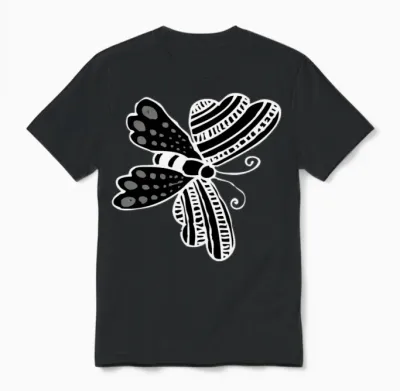 Butterfly Funny Unisex T-Shirt - Black