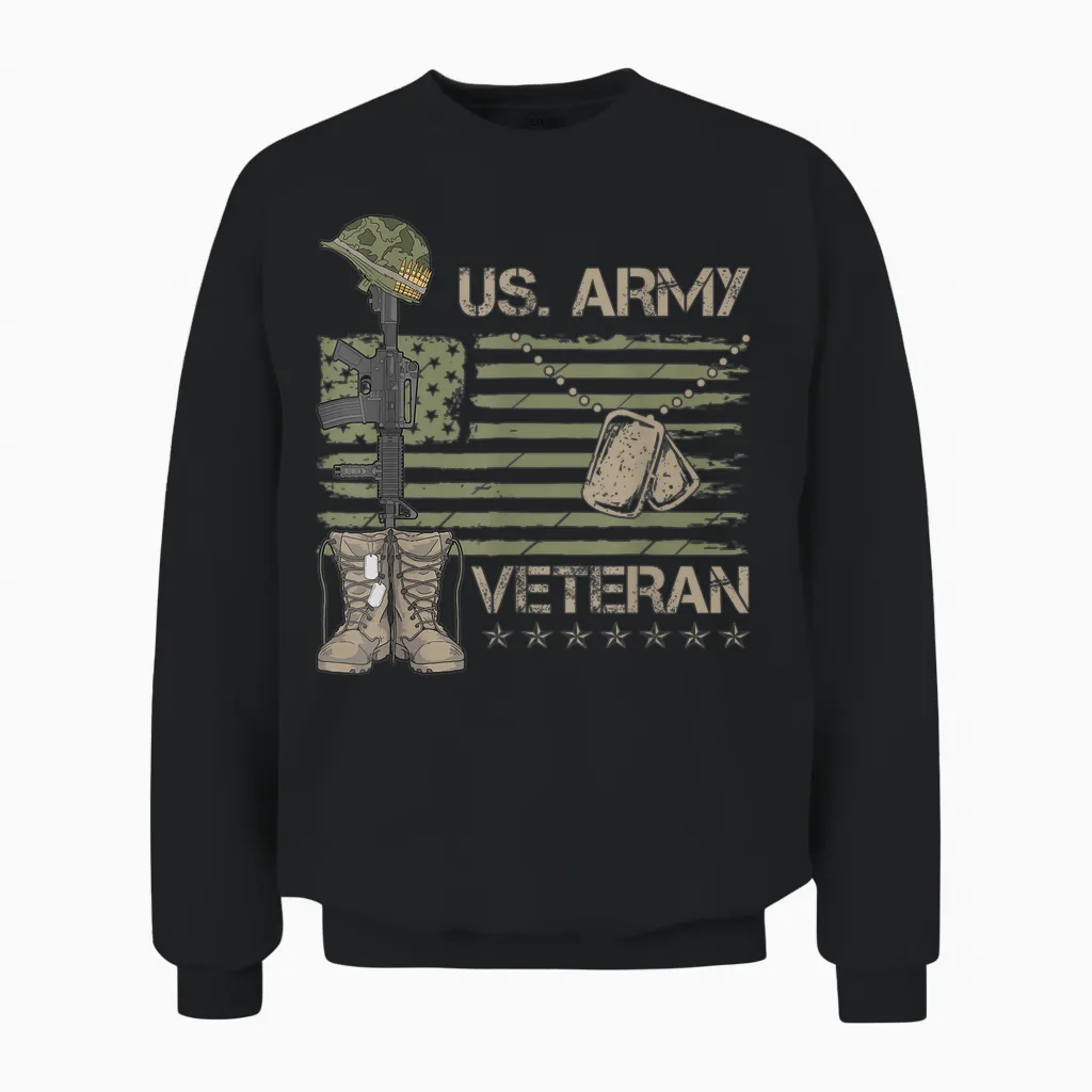 U.s. Army Veteran Unisex Sweatshirt in Black