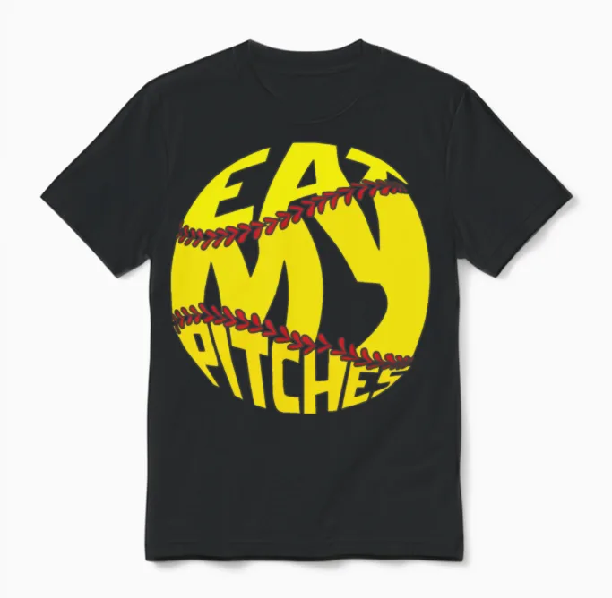 Softball Funny Baseball & Gift Unisex T-Shirt in Black