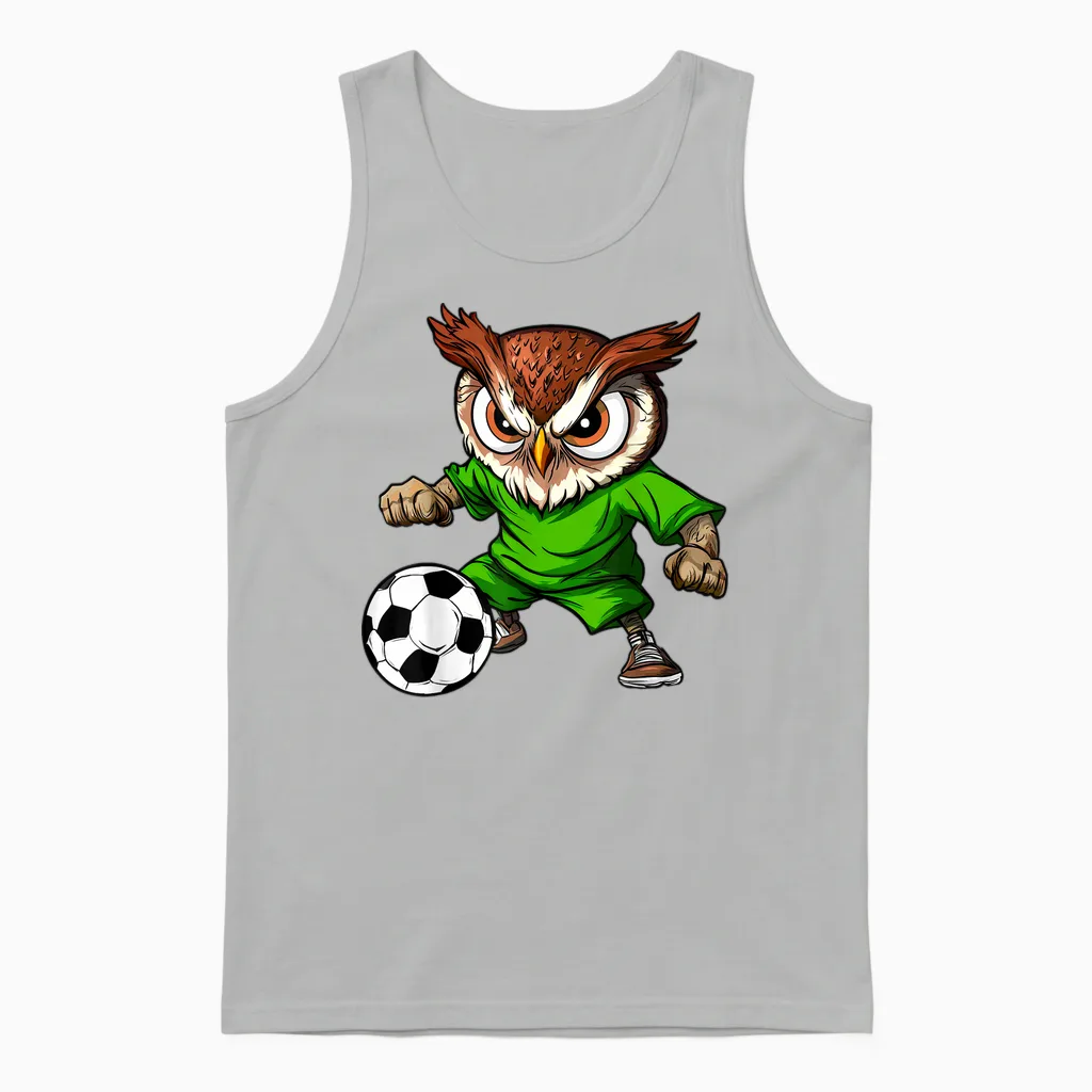 Fussball Eule Unisex Tank Top in Ash