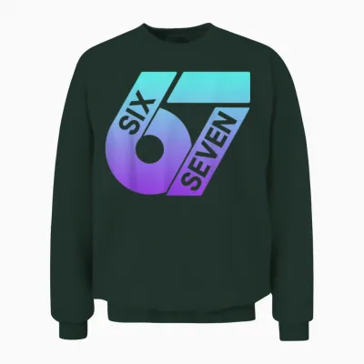 Six Seven 67 Buntes 6 7 Gen Alpha Slang Lustiges 6-7 Meme Unisex Sweatshirt - Forest