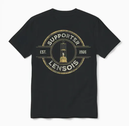 Vintage Lensois Supporter, Lens, Football T-Shirt, Black Unisex T-Shirt in Black
