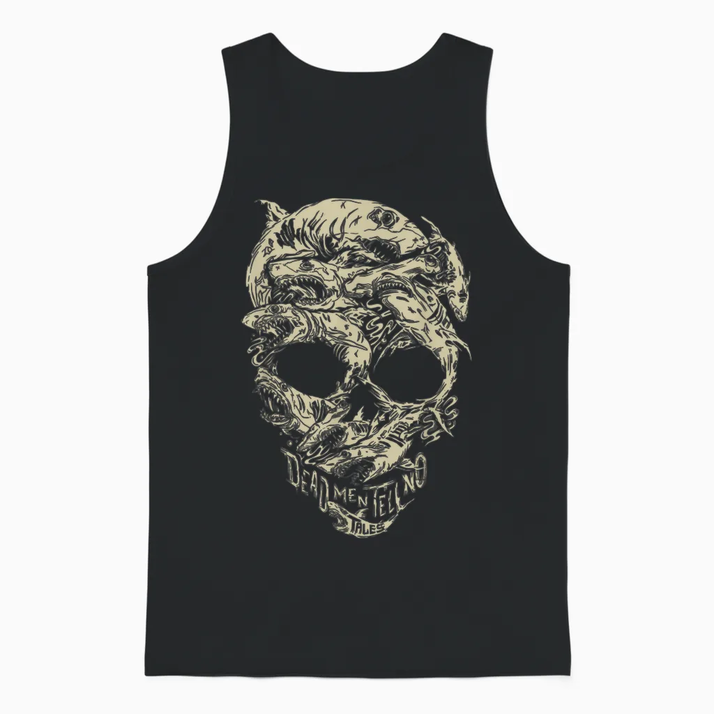 Disney Pirates Shark Skull Halloween Gift Unisex Tank Top in Black