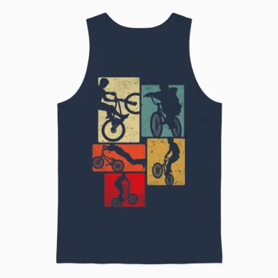 Bicycle Retro Unisex Tank Top - Navy