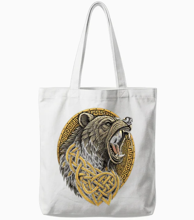 Ours Scandinave Noué – Ours Viking Tote Bags in White