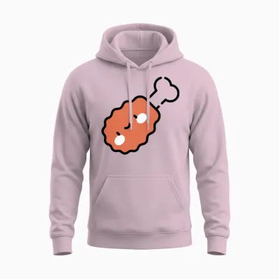 Funny Eat Chicken Unisex Hoodie - Light Pink
