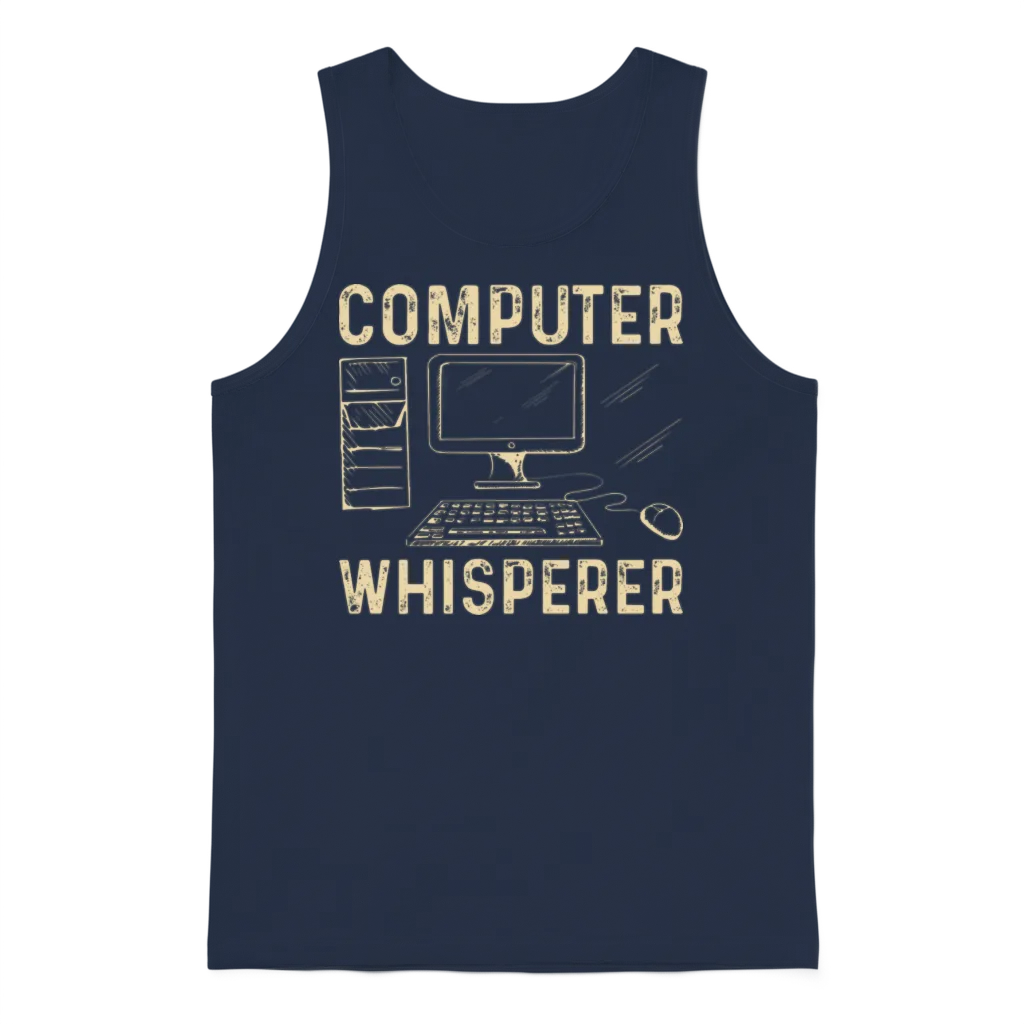 Computer Whisperer Funny Programming Computer Unisex Tank Top - Navy