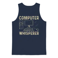 Computer Whisperer Funny Programming Computer Unisex Tank Top - Navy – 1