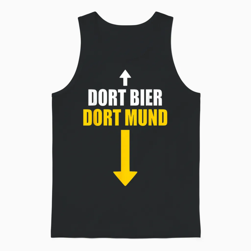 Dortmund Dort Mund Dort Beer Arrow T-Shirt, Black Unisex Tank Top in Black