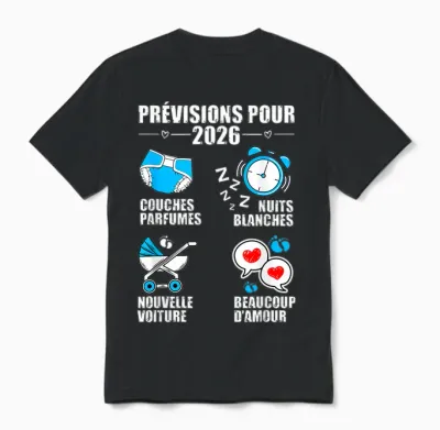 Man Soon Dad 2026 Announcement Humor, Gift Future Dad 2026 Unisex T-Shirt - Black