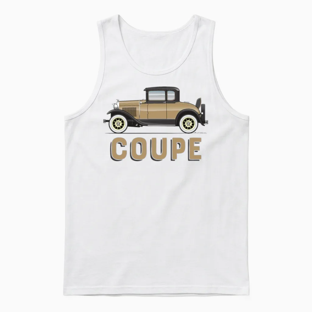 Coupe Stone Brown Unisex Tank Top in White