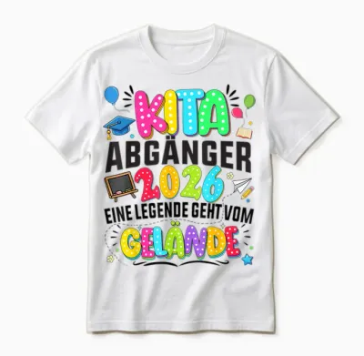 Kita Abgänger 2026 Einschulung Schulkind Junge Mädchen Unisex T-Shirt - White