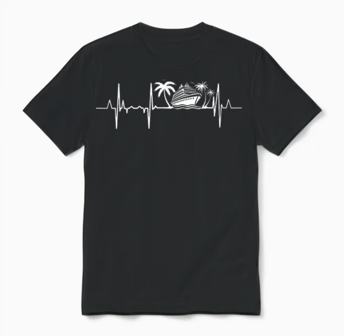 Battement De Cœur Du Bateau De Croisière Unisex T-Shirt in Black