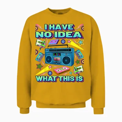 Retro 80er 90er Jahre Stil Outfits Herren Damen Kind 70er 80er 90er Jahre Outfit Unisex Sweatshirt - Gold