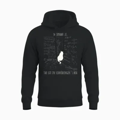 Schrödinger's Cat Math Teacher Humor Unisex Hoodie - Black