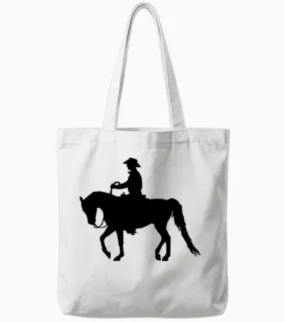 Arabian Horse: Western Tote Bags - White