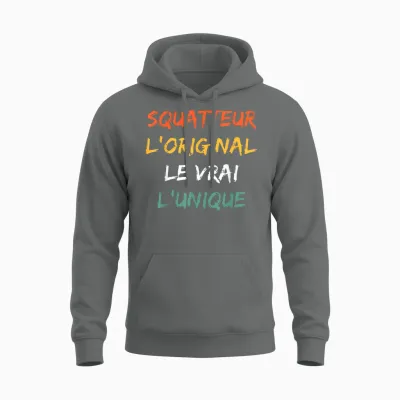Idée Drole Super Squatteur Humour Le Vrai Squatteur Unisex Hoodie - Graphite Heather