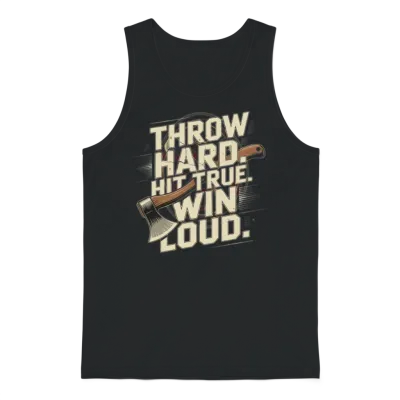 Axe Throwing League Throw Hard Hit True Unisex Tank Top - Black