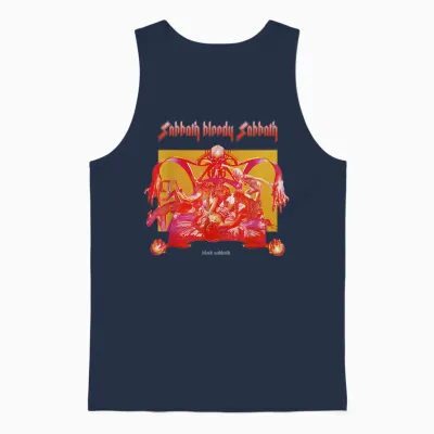Black Sabbath Official Sabbath Bloody Sabbath Bright Unisex Tank Top - Navy