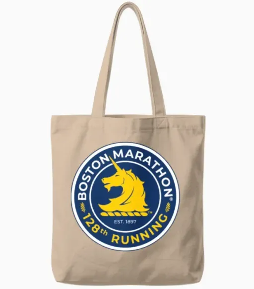 Boston Marathon - Running Tote Bags in Natural