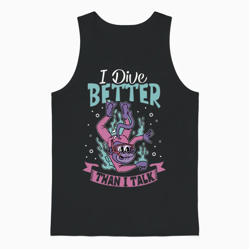 Scuba Diver Scuba Diving Gift Idea Unisex Tank Top in Black
