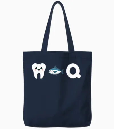 Dtq Dent Tuna Q Funny Word Game Funny Funny Tote Bags - Navy