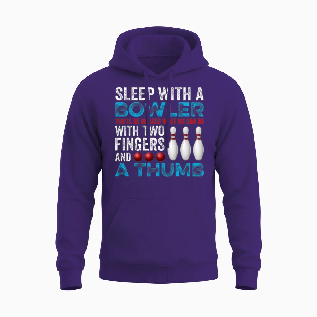 Funny Bowling Gift for Bowlers Unisex Hoodie in Purple