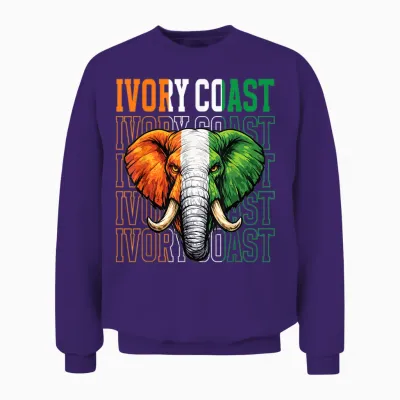 Elfenbeinküste Fan Elefant Elfenbein Unisex Sweatshirt - Purple
