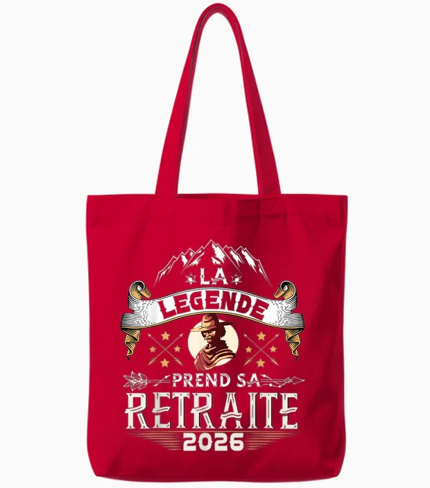 La Légende Prend Sa Retraite 2026 Homme Humour Humoristique Tote Bags in Red