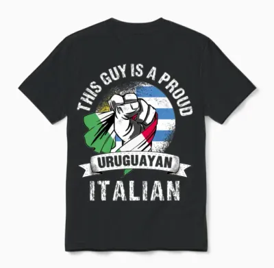 Uruguay Flag Italy Grown Men Boys Guy Citizen Unisex T-Shirt - Black