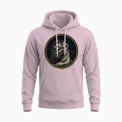 Seehund Säugetier Motiv Robbenliebhaber Ozean Meerestier Unisex Hoodie - Light Pink