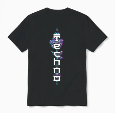 Techno Aesthetic Goth Rave Japan Rose Festival (back Print) T-Shirt, Black Unisex T-Shirt - Black