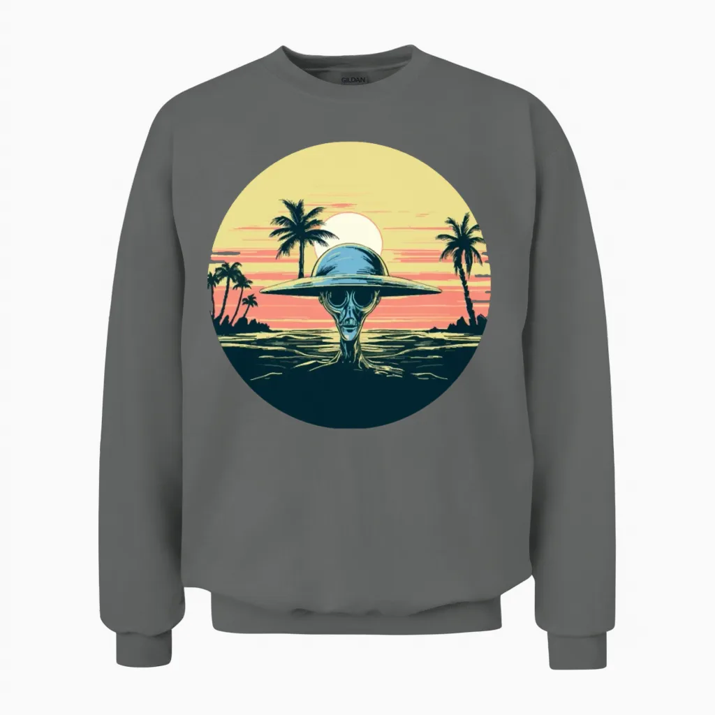 Retro Alien Unisex Sweatshirt - Graphite Heather