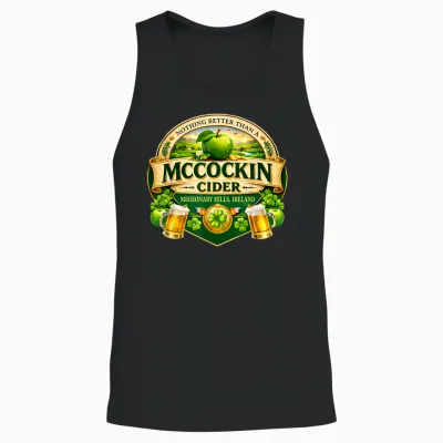 Mccockin Cider Mccain Funny St Patrick’s Day Adult Humor Unisex Tank Top - Black